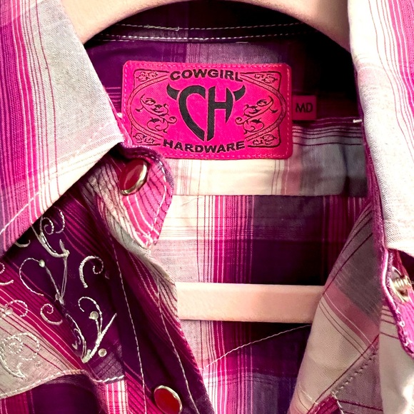 Cowgirl Hardware Girls Pearl Snap Sparkle Western Rodeo Shirt - Picture 3 of 9